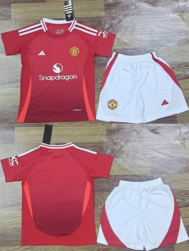 Youth Red Manchester United Custom Soccer Jersey Suit